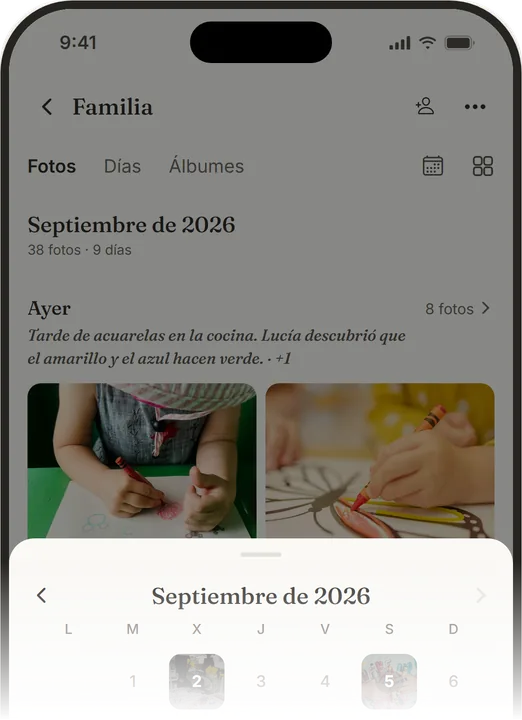 Un space por días, cada uno con su nota